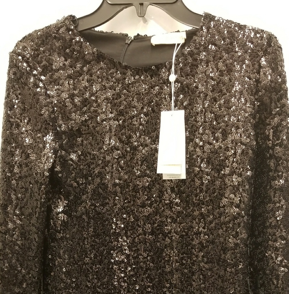 NWT Tory Burch Black Sequin Dress